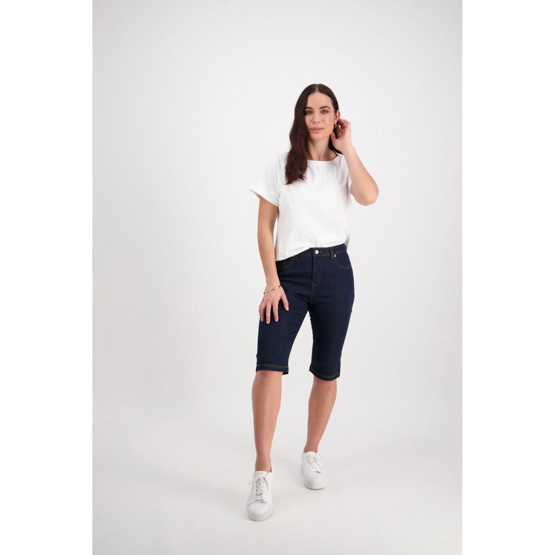 Vassalli Slim Leg Contrast Stitch Denim Short image number 3